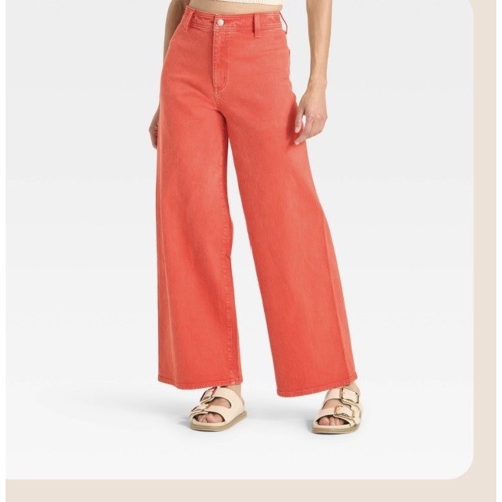 Universal Thread Womens High Rise Red Sailor Wide Leg Jeans Size 6 NWT